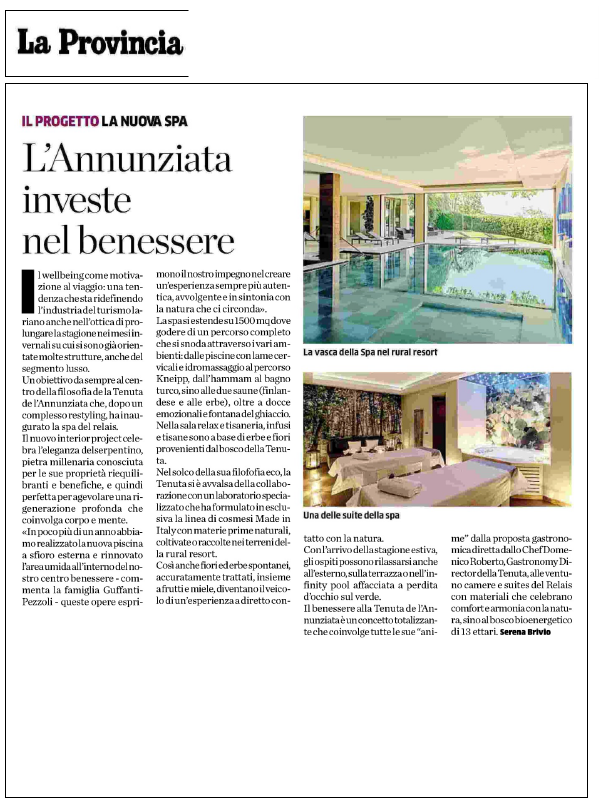 La Provincia I L'Annunziata investe nel benessere