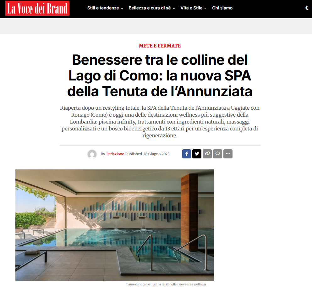 La Voce dei Brand I Benessere tra le colline del Lago di Como