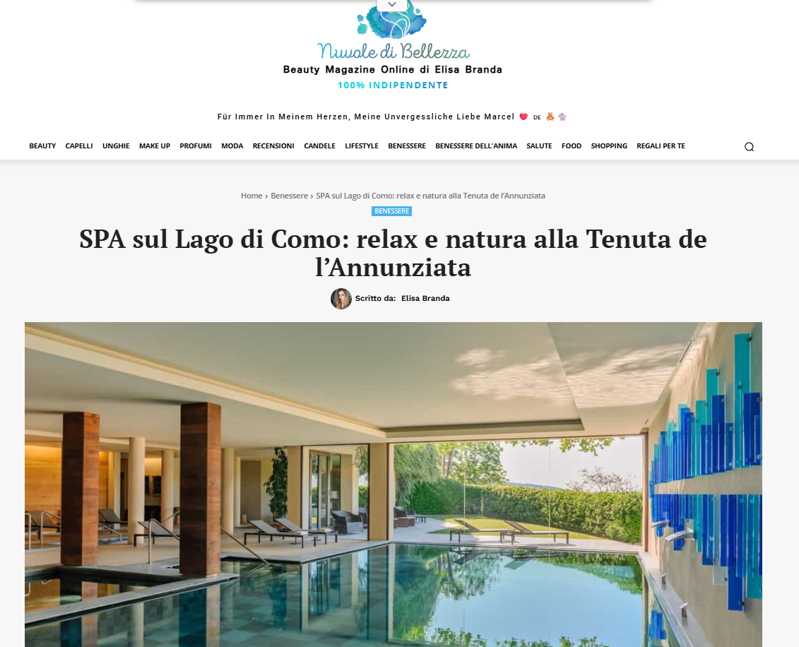Nuvole di Bellezza I SPA sul Lago di Como: relax e natura alla Tenuta de l’Annunziata