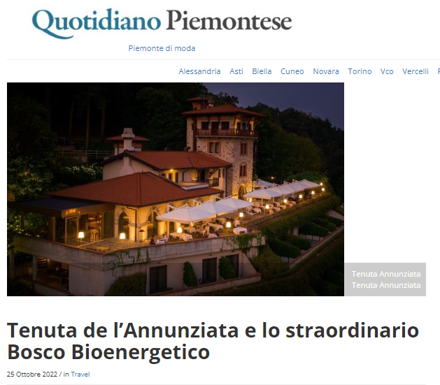 Tenuta de l'Annunziata e lo straordinario Bosco Bioenergetico - QUOTIDIANO PIEMONTESE